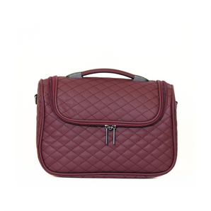 حقيبة مكياج جلد عنابي - Sumer