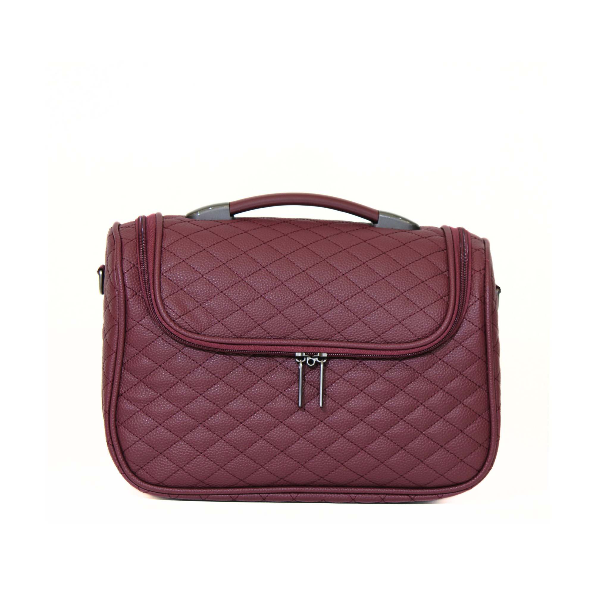 حقيبة مكياج جلد عنابي - Sumer