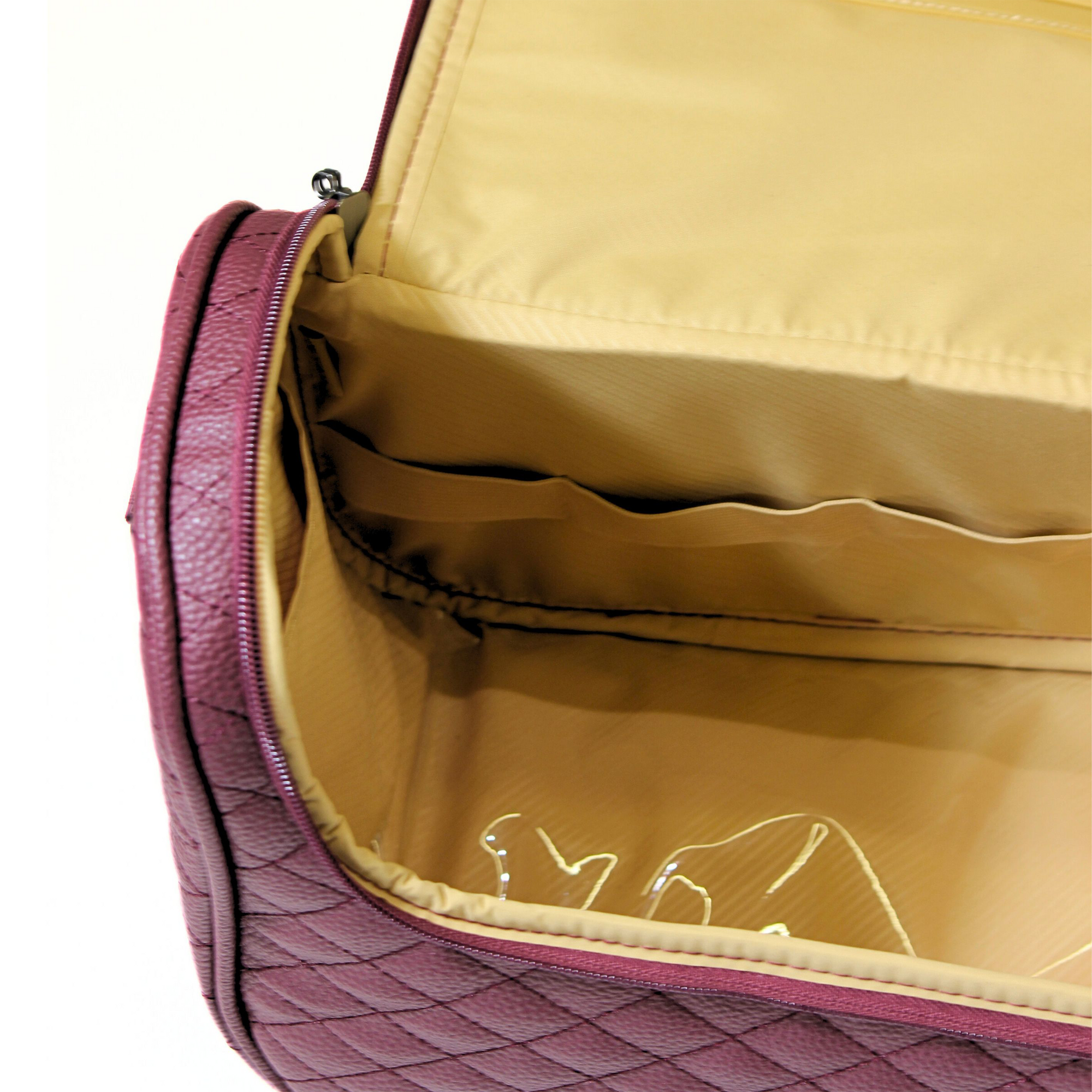 حقيبة مكياج جلد عنابي - Sumer