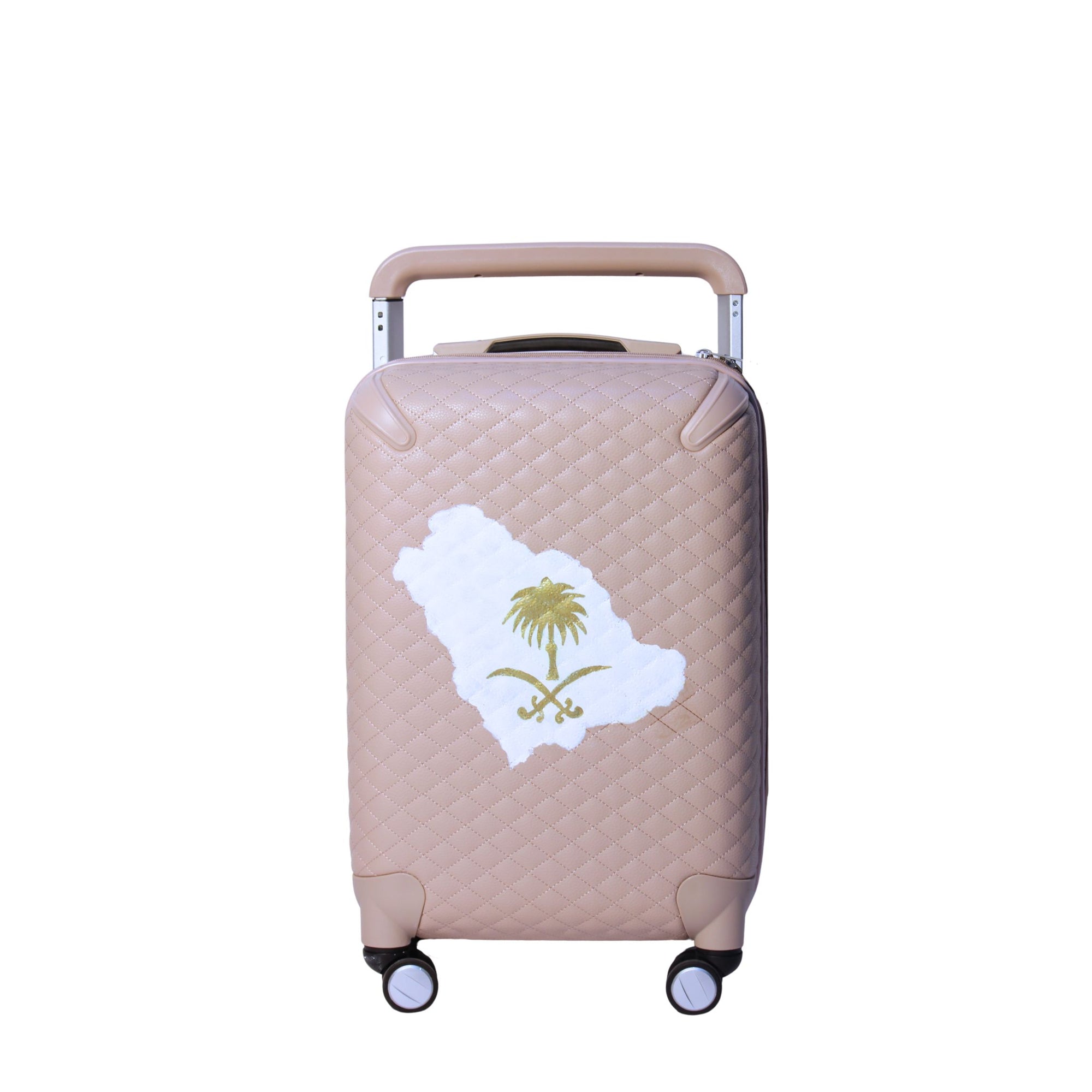 Pink Hand-painted Leather Travel Bag