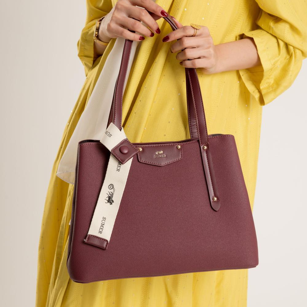 حقيبة كتف لون wine red - Sumer