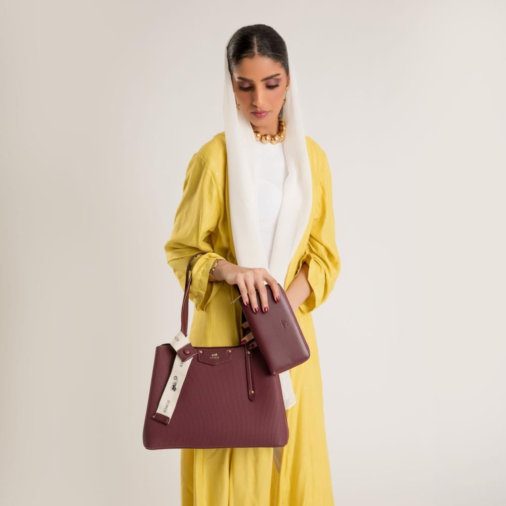 حقيبة كتف لون wine red - Sumer