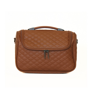 حقيبة مكياج جلد بني - Sumer