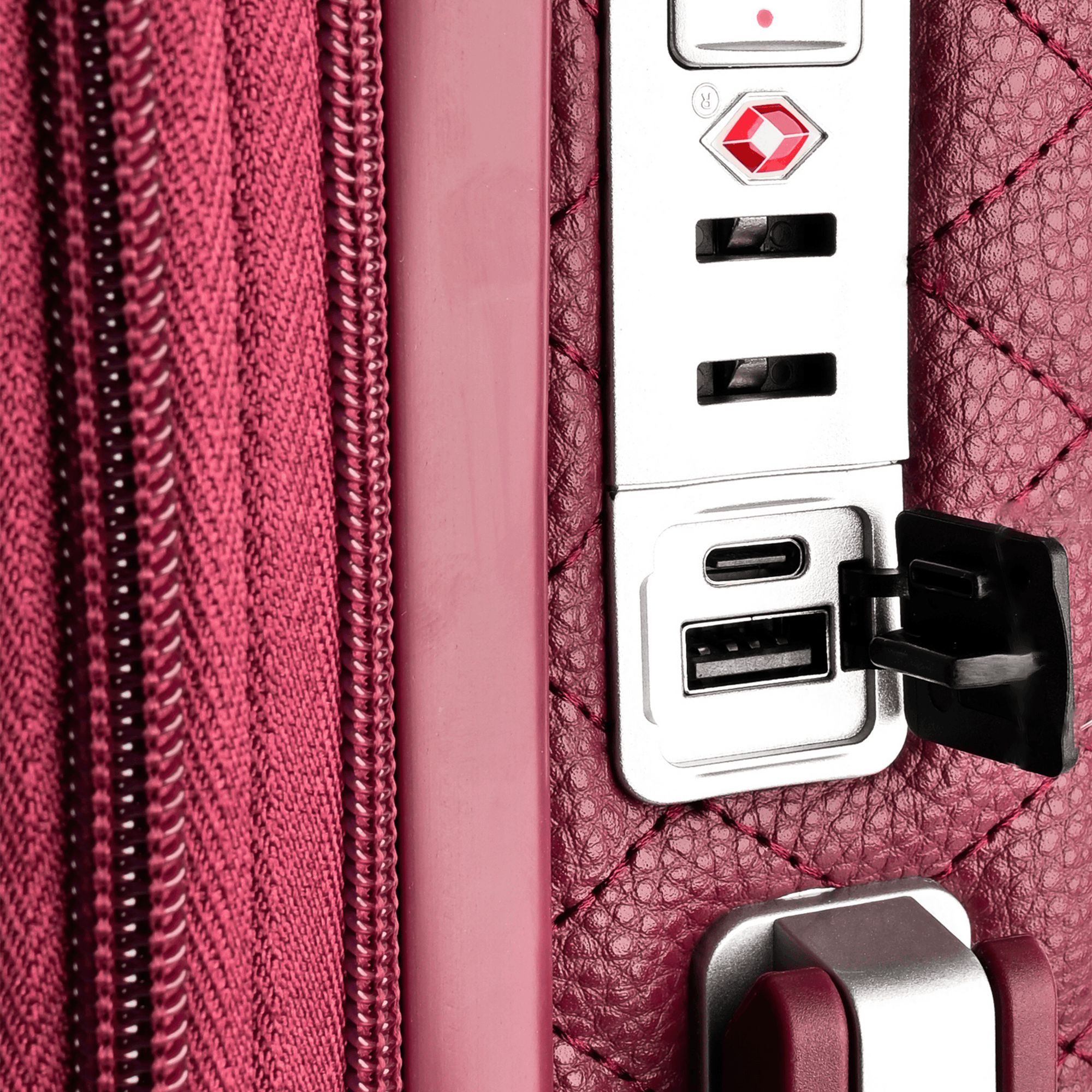 حقيبة سفر جلد عنابي - Sumer