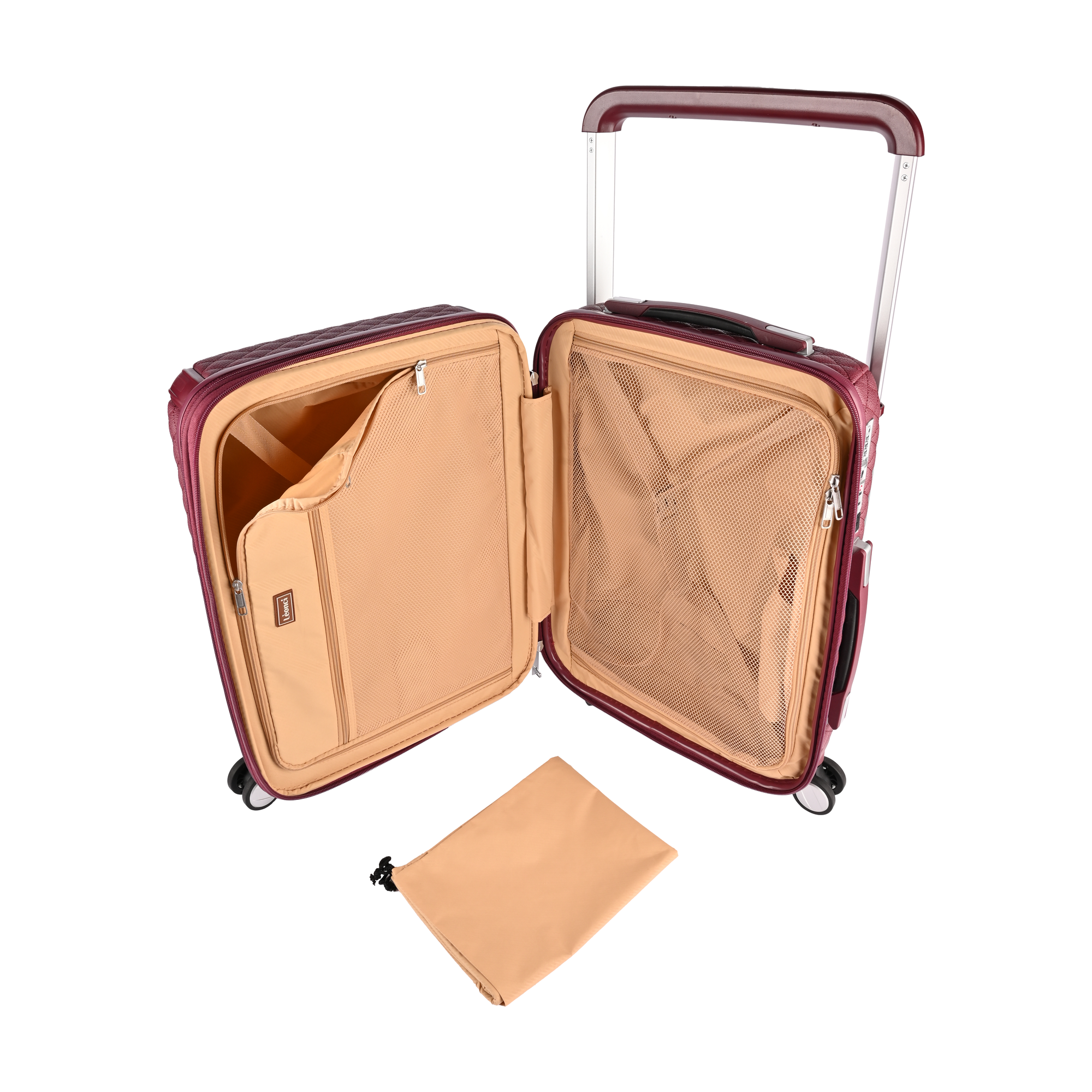 حقيبة سفر جلد عنابي - Sumer