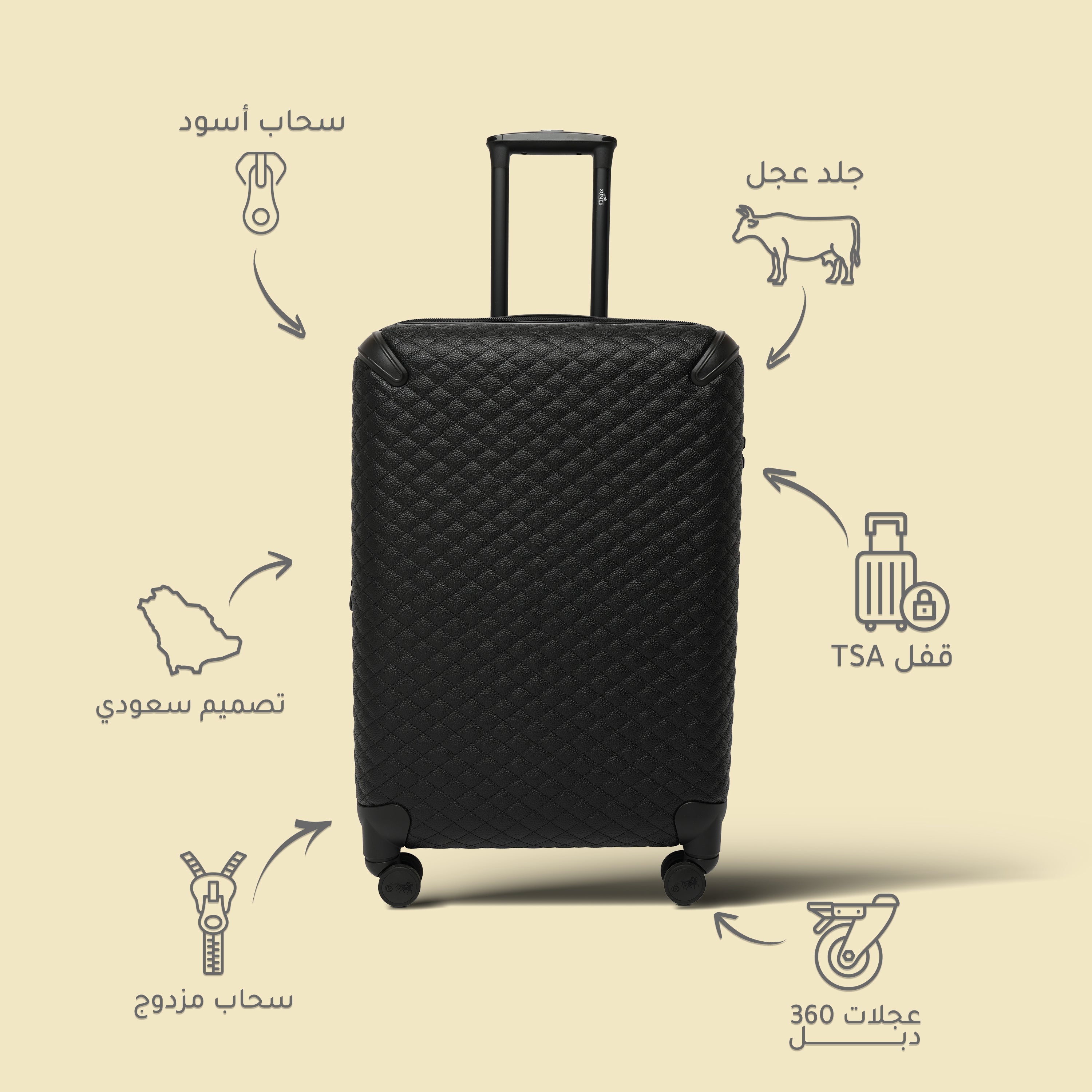 طقم سفر 5 قطع سومر كلاسيك اسود - Sumer -