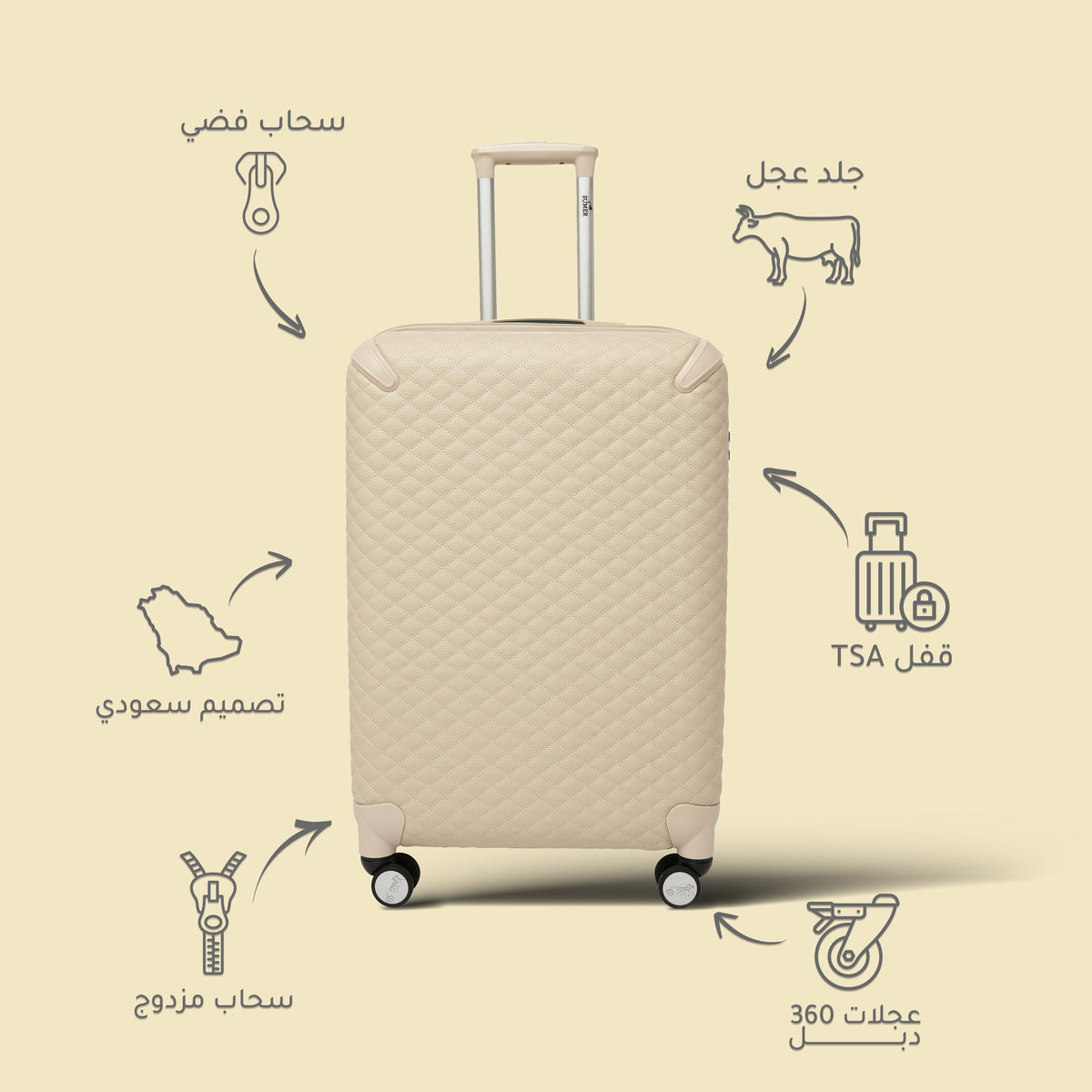 طقم سفر 5 قطع سومر كلاسيك بيج - Sumer -