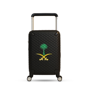 حقيبة سفر جلد رسم يدوي اسود