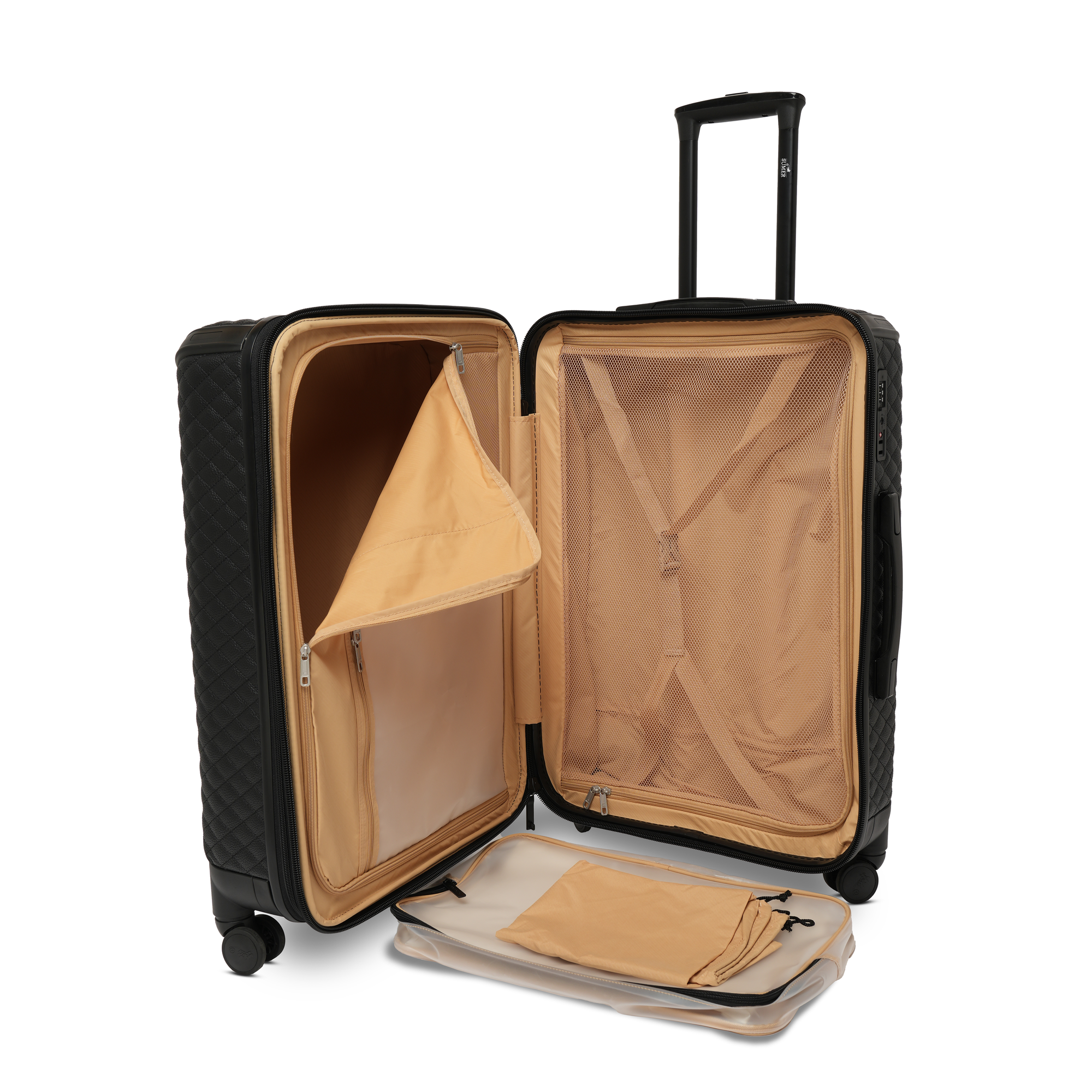 طقم حقائب سفر 5 قطع جلد اسود - Sumer