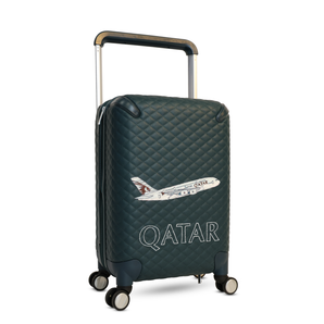 حقيبة سفر جلد رسم يدوي اخضر