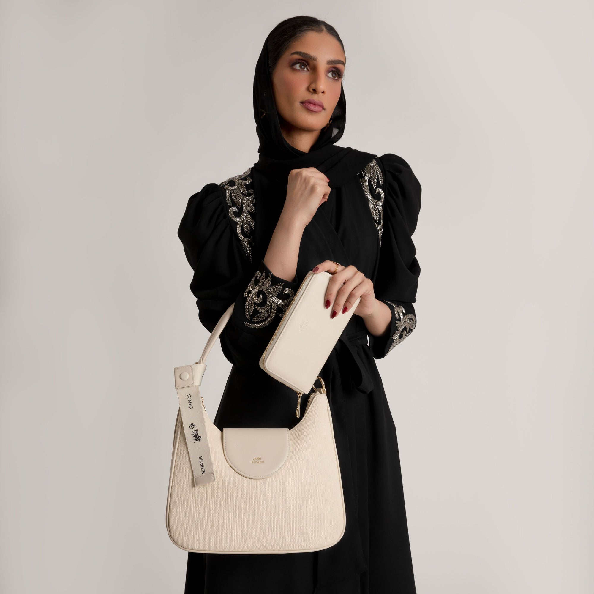 حقيبة كتف لون Beige - Sumer