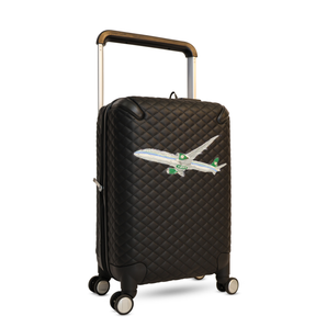 حقيبة سفر جلد رسم يدوي اسود