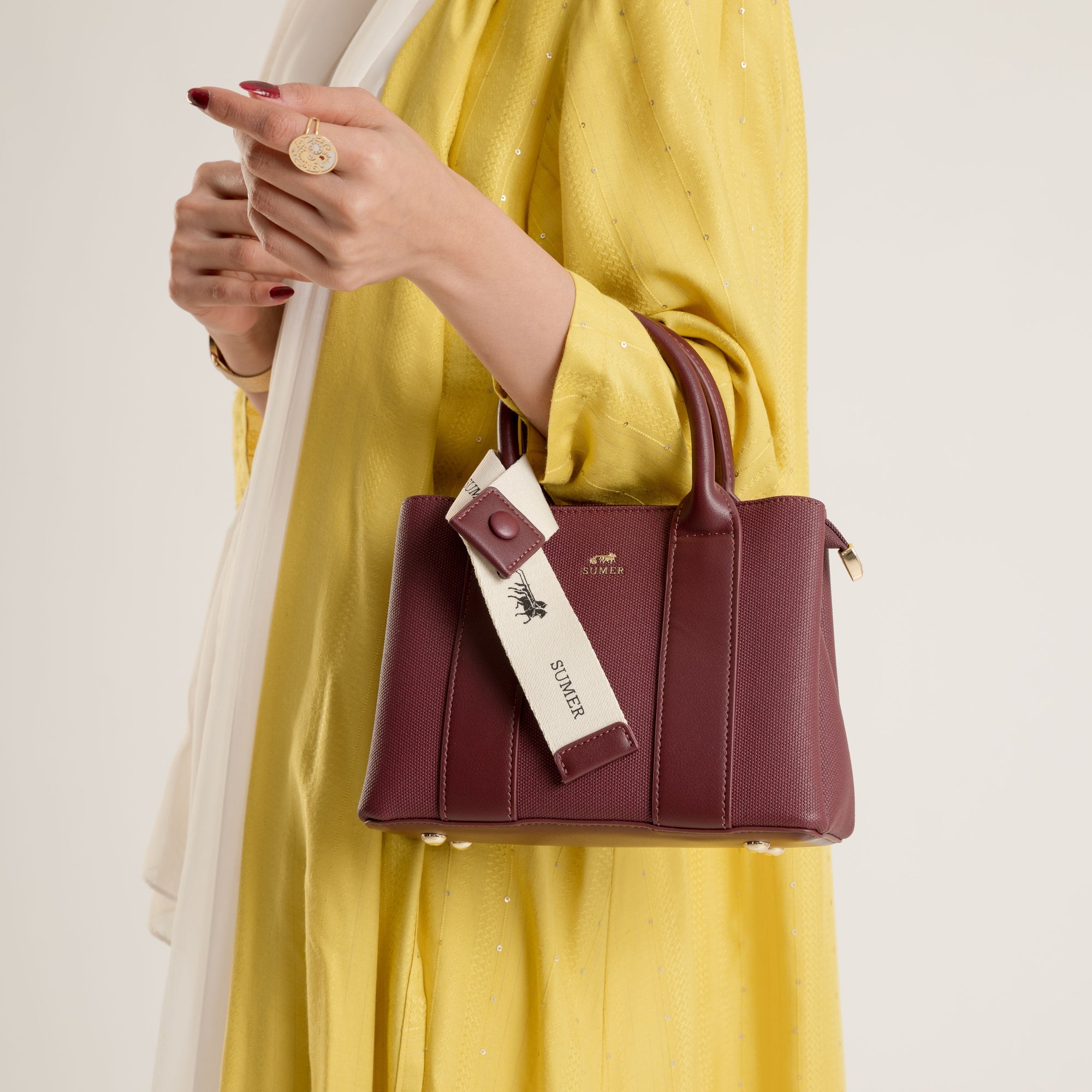 حقيبة يد بيلي لون عنابي - Sumer