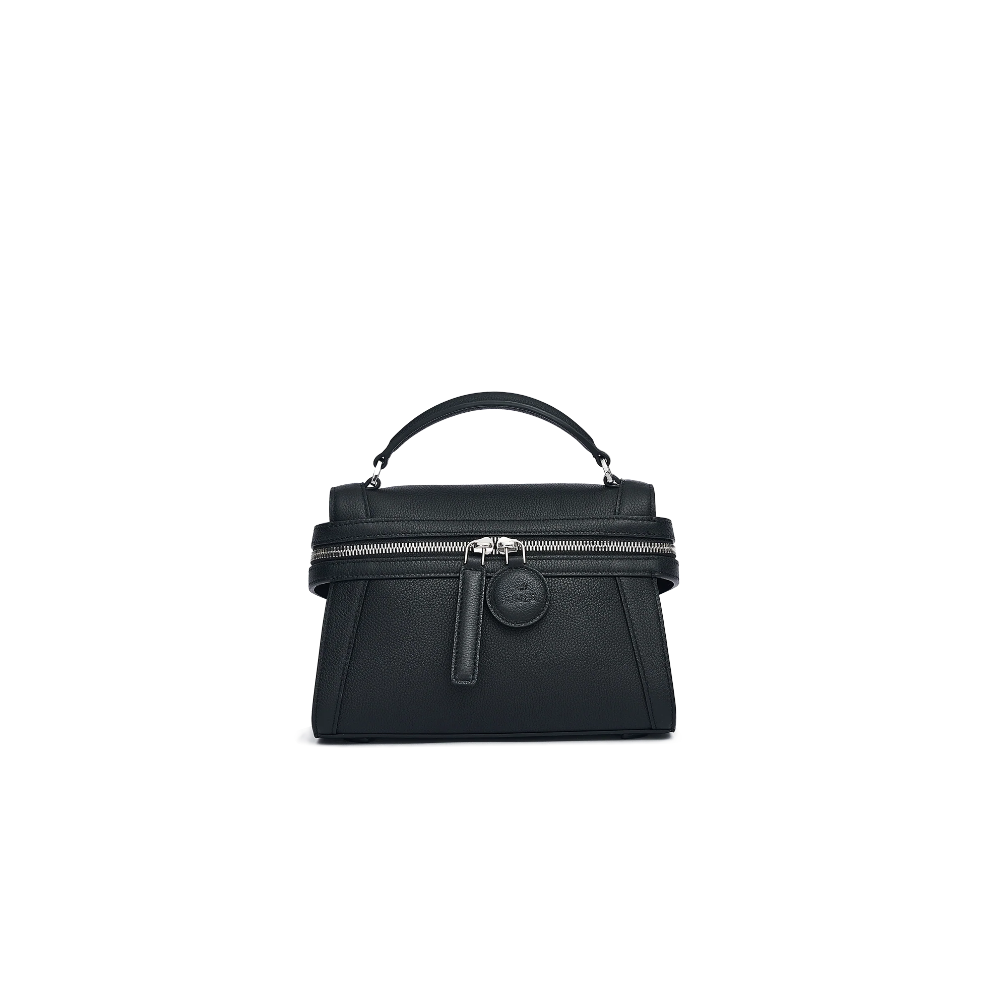 Summer bag, black genuine leather