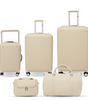 طقم حقائب سفر 5 قطع جلد بيج - Sumer