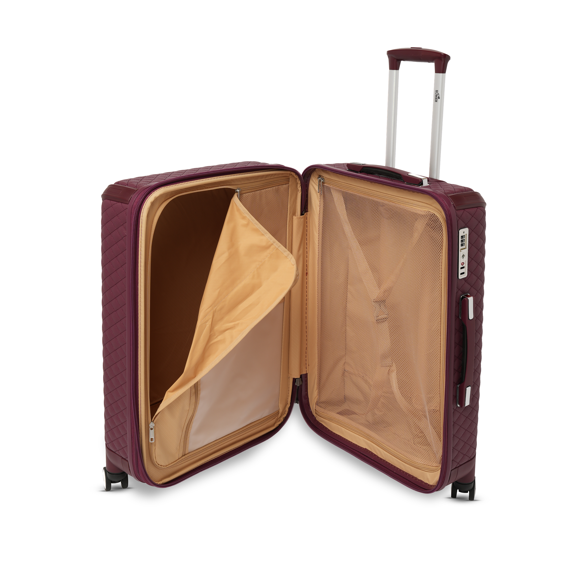 طقم حقائب سفر 5 قطع جلد عنابي - Sumer