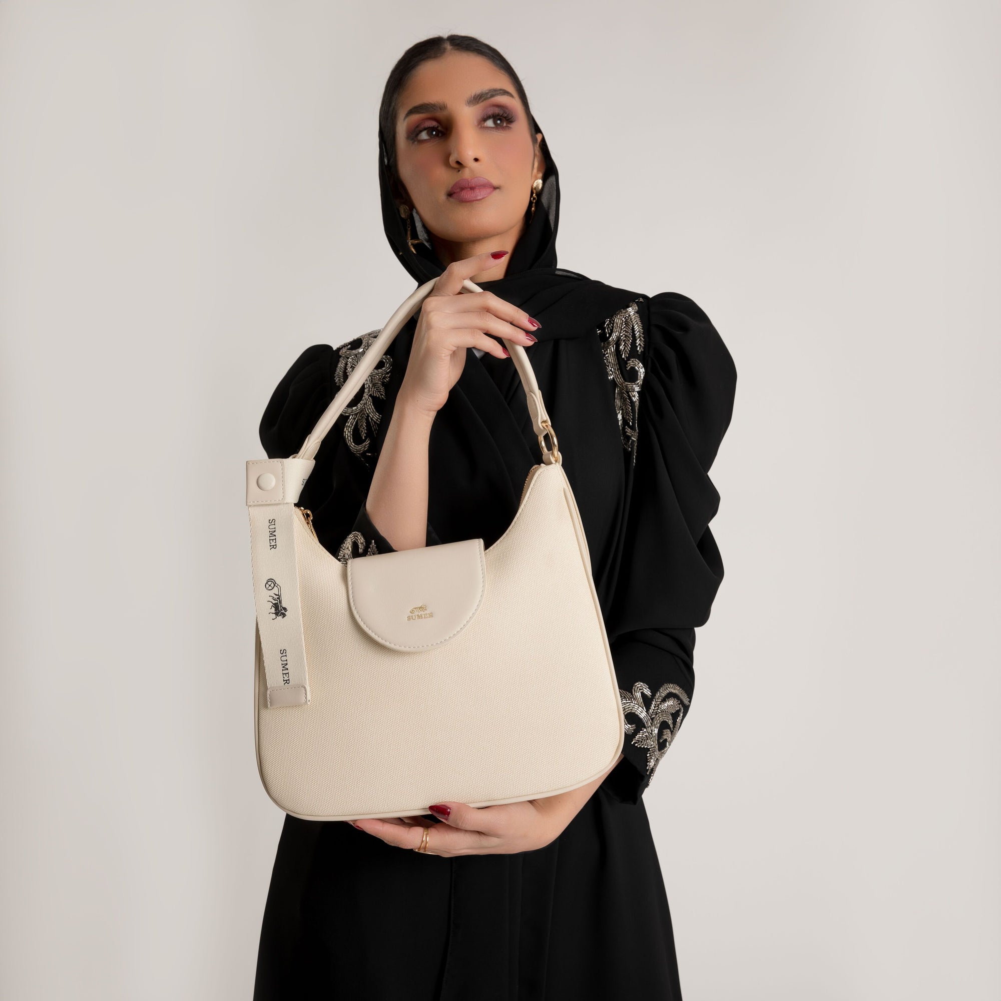 حقيبة كتف لون Beige - Sumer