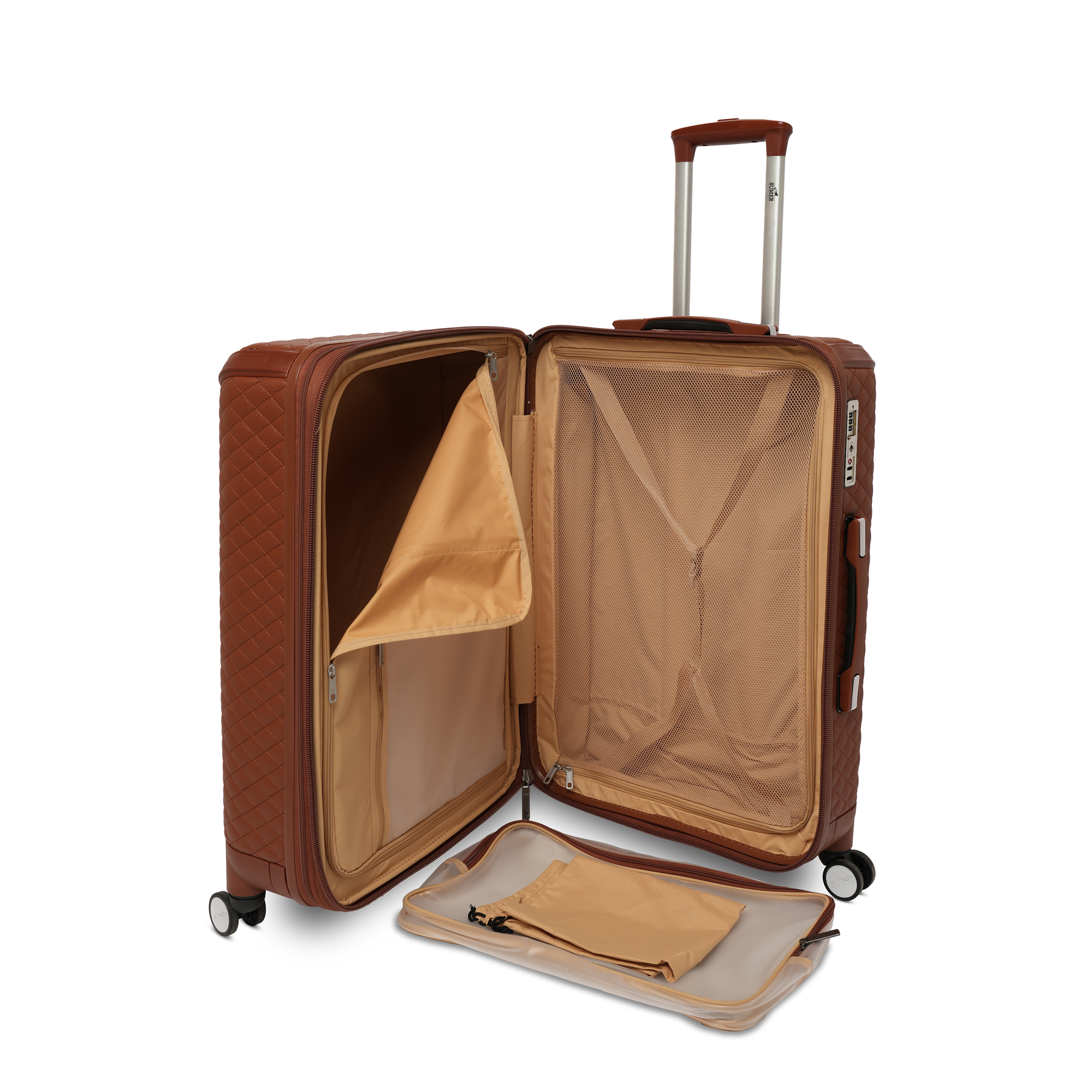 طقم حقائب سفر 5 قطع جلد بني - Sumer