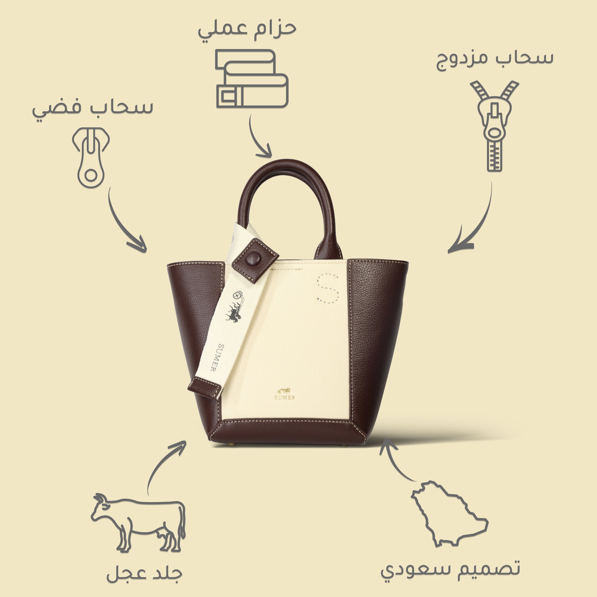 شنطة يد جلد بيلي - Sumer