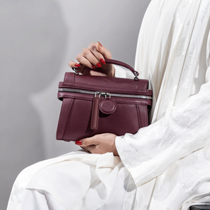 Summer bag, burgundy genuine leather