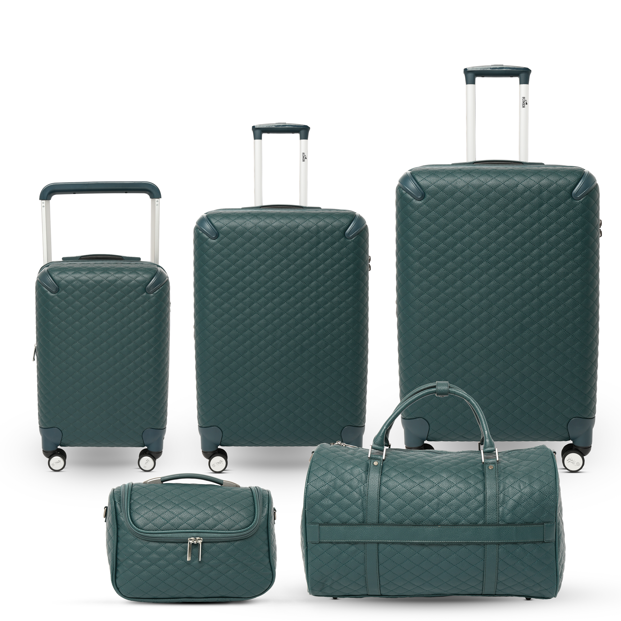 طقم شنط سفر 5 قطع جلد زيتي - Sumer